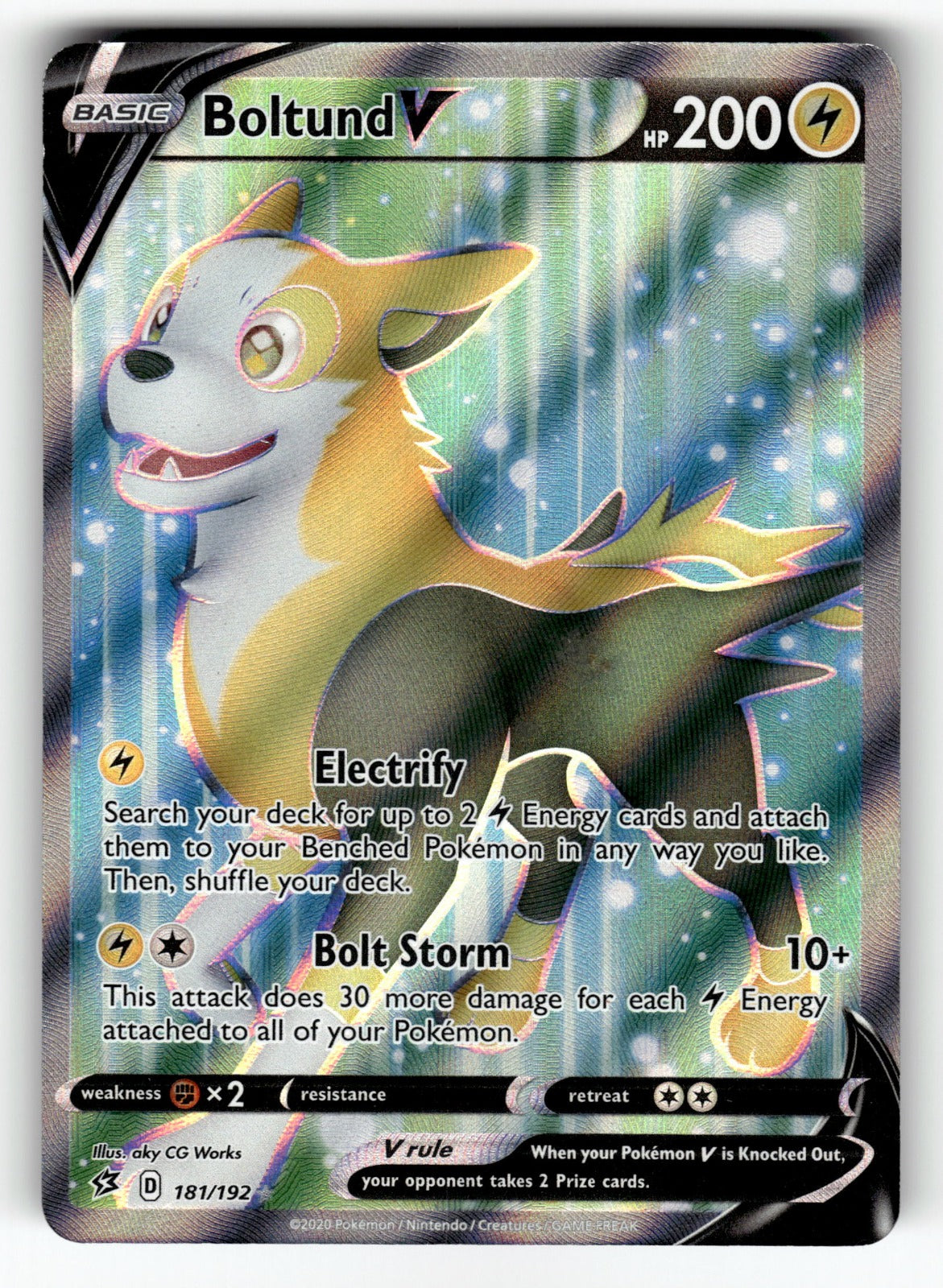 Boltund V (Full Art) – 181/192 SWSH02: SWSH02: Rebel Clash Ultra Rare HoloNM