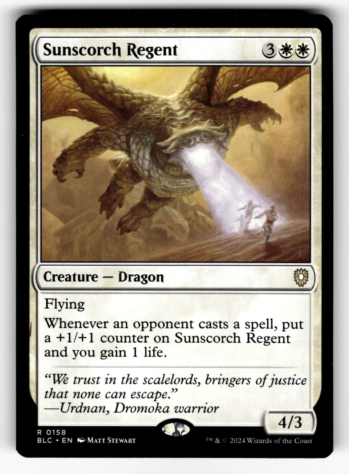 Sunscorch Regent – 158 BLC: Commander: Bloomburrow R NM