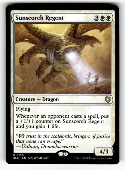 Sunscorch Regent – 158 BLC: Commander: Bloomburrow R NM