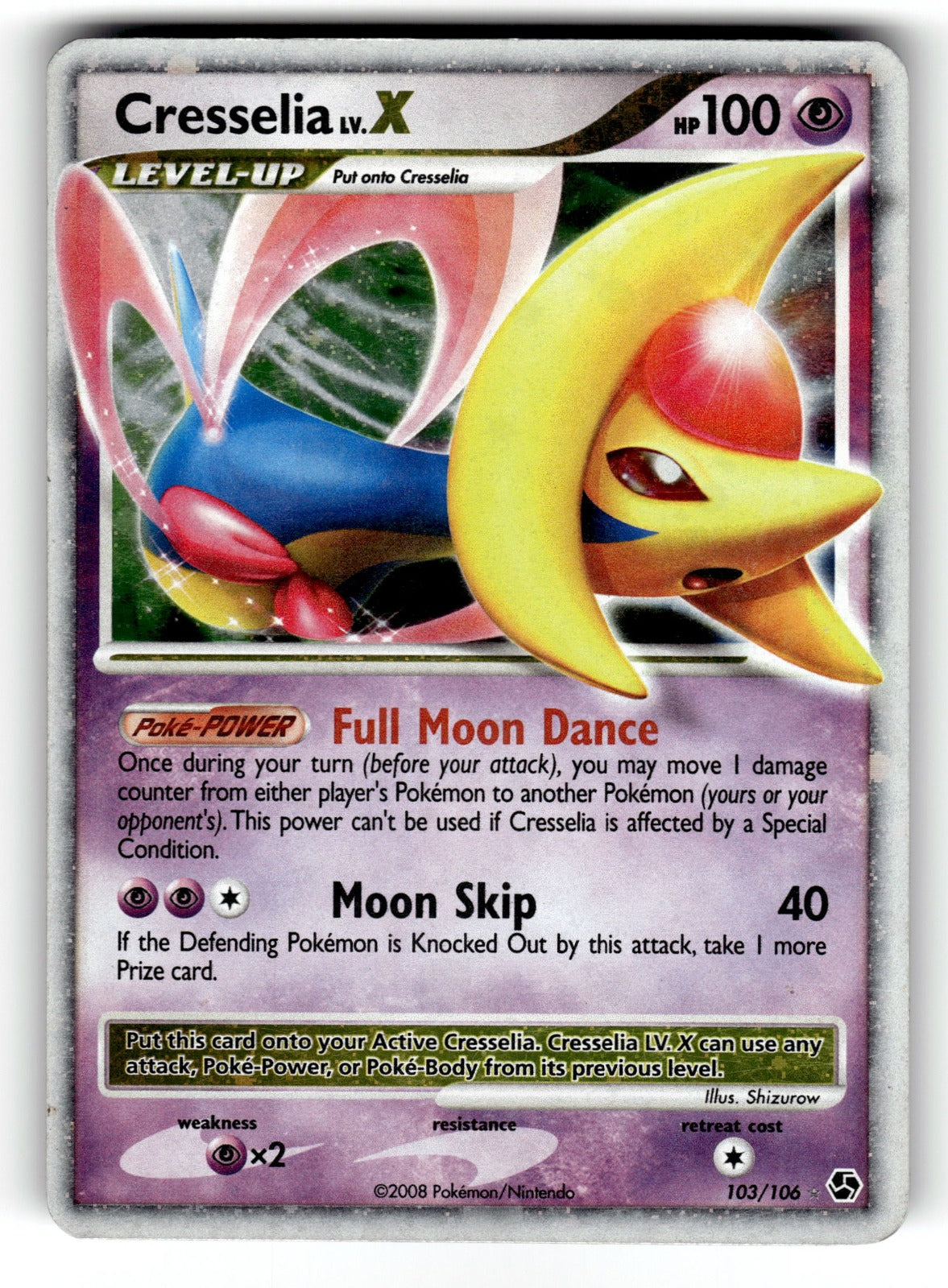 Cresselia LV.X – 103/106 GE: Great Encounters Ultra Rare HoloHP