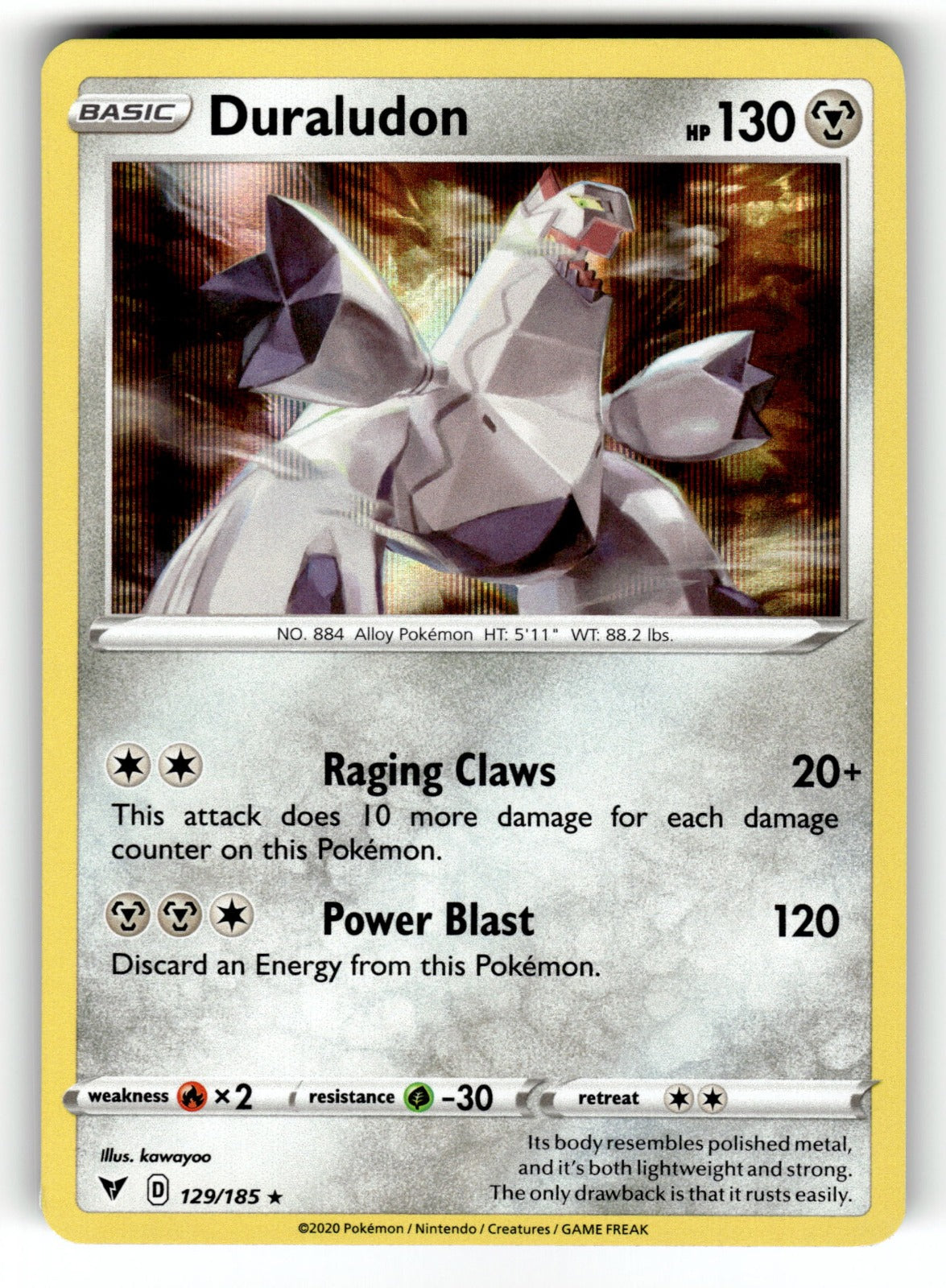 Duraludon – 129/185 SWSH04: SWSH04: Vivid Voltage Holo Rare NM