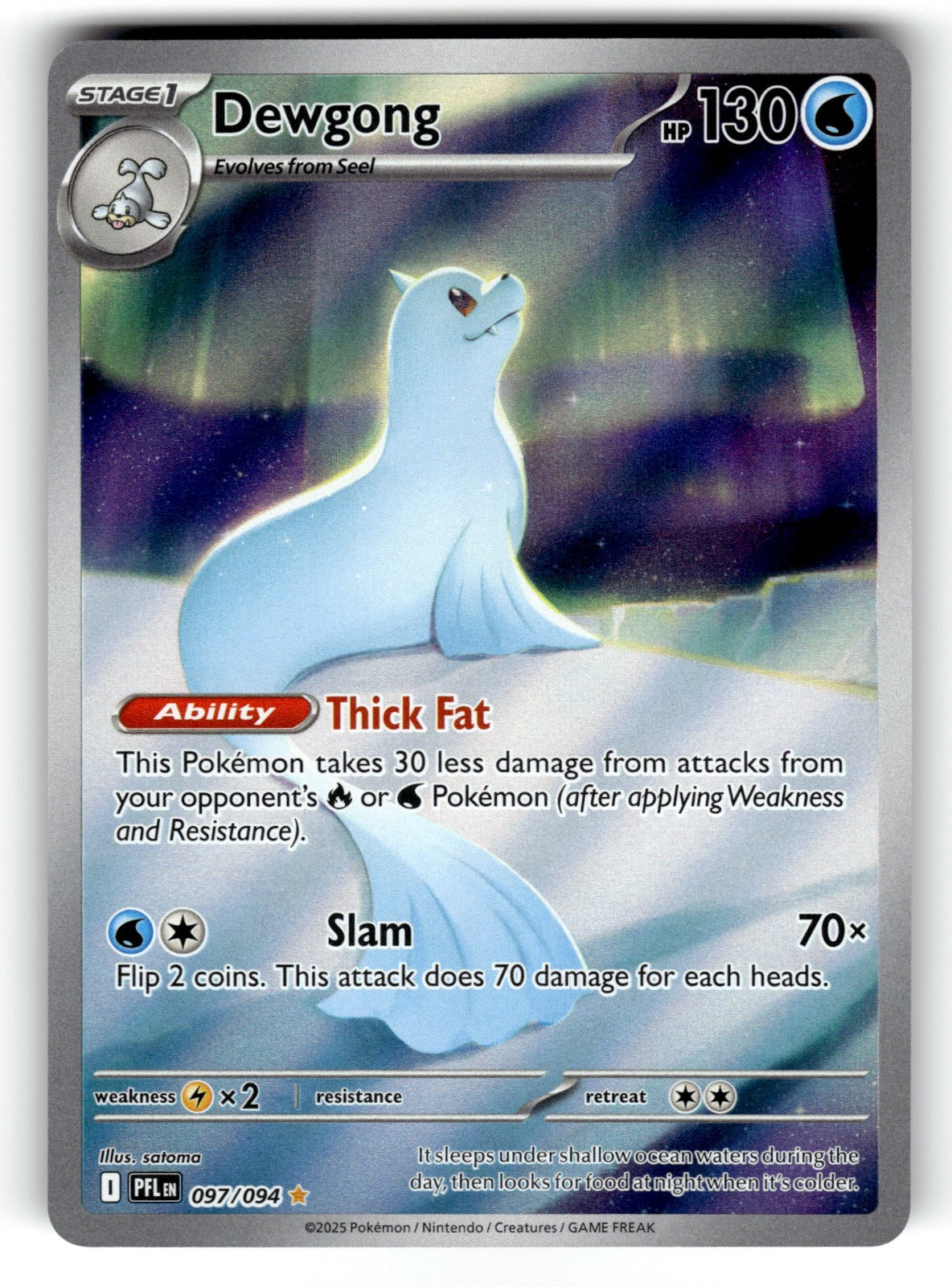 Dewgong – 097/094 PFL: ME02: Phantasmal Flames Illustration Rare HoloNM