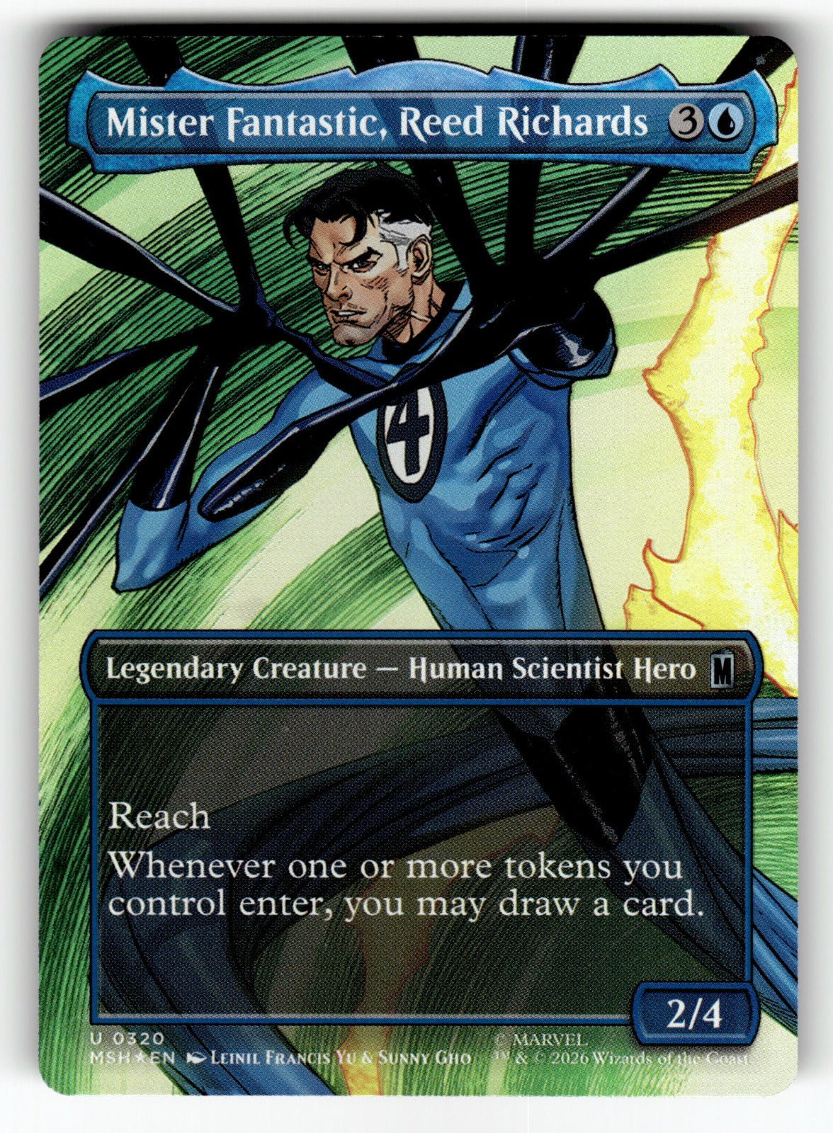 Mister Fantastic, Reed Richards (Borderless) – 320 MSH: Marvel Super Heroes U Foil NM