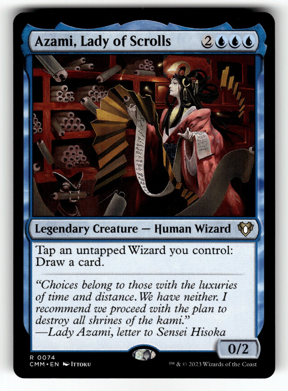 Azami, Lady of Scrolls – 74 CMM: Commander Masters R NM