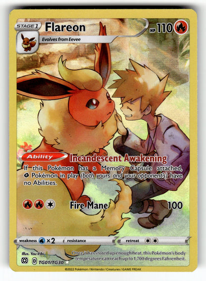 Flareon – TG01/TG30 SWSH09:TG: SWSH09: Brilliant Stars Trainer Gallery Ultra Rare Holo NM