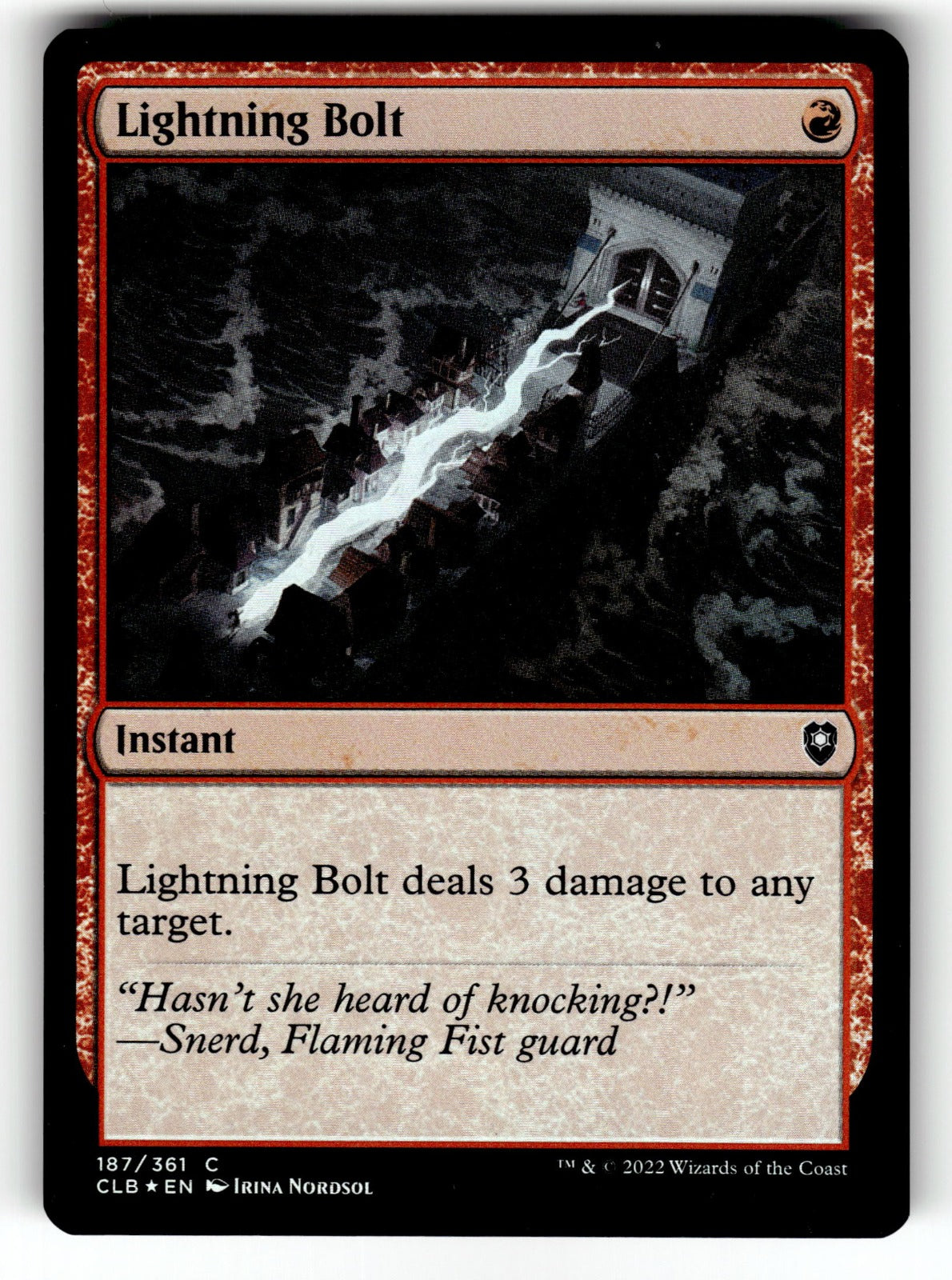 Lightning Bolt – 187 CLB: Commander Legends: Battle for Baldur's Gate C Foil LP