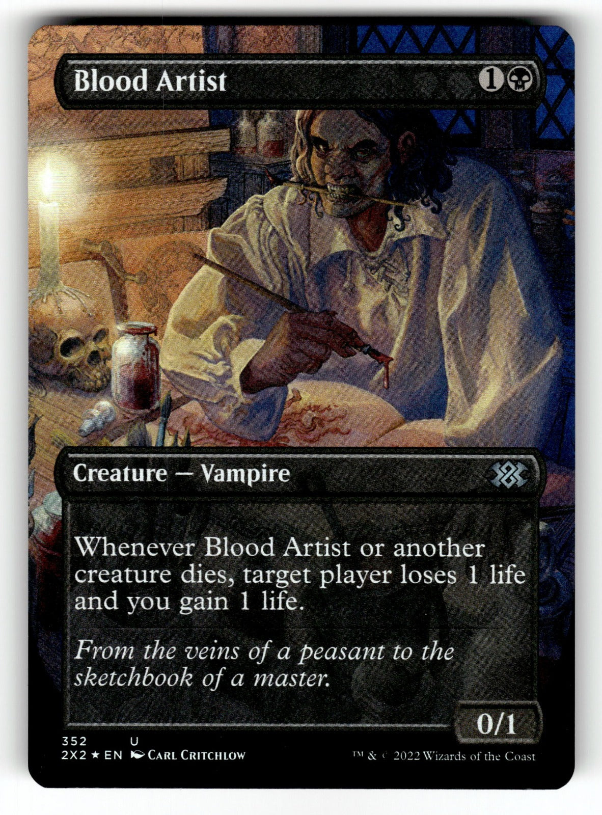 Blood Artist (Borderless) – 352 2X2: Double Masters 2022 U Foil LP
