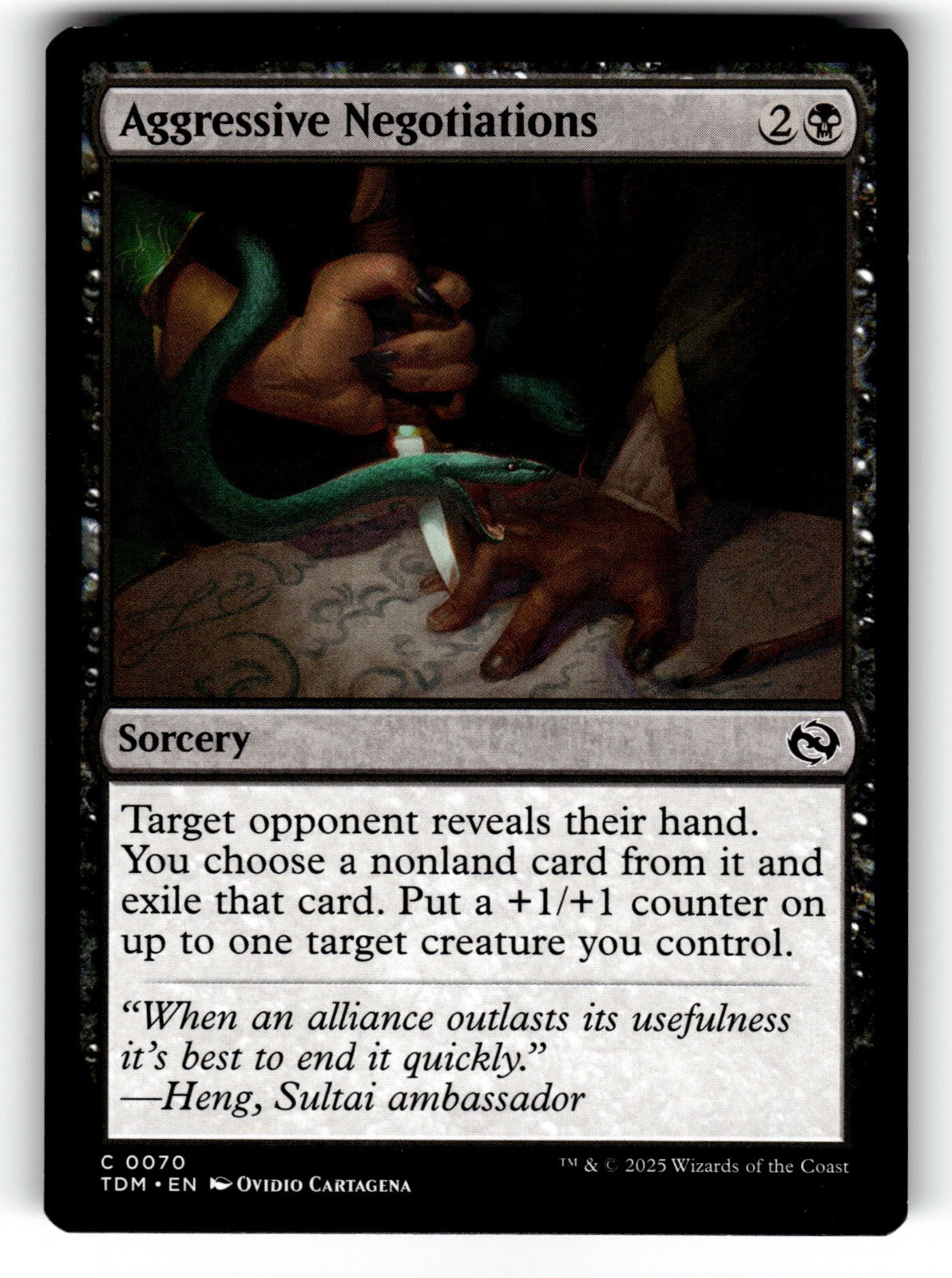 Aggressive Negotiations – 70 TDM: Tarkir: Dragonstorm C NM