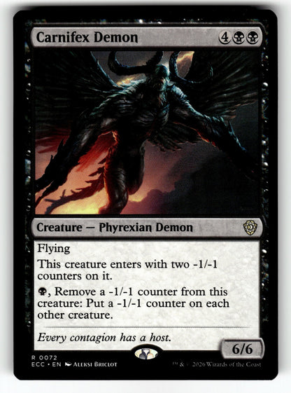 Carnifex Demon – 72 ECC: Commander: Lorwyn Eclipsed R NM