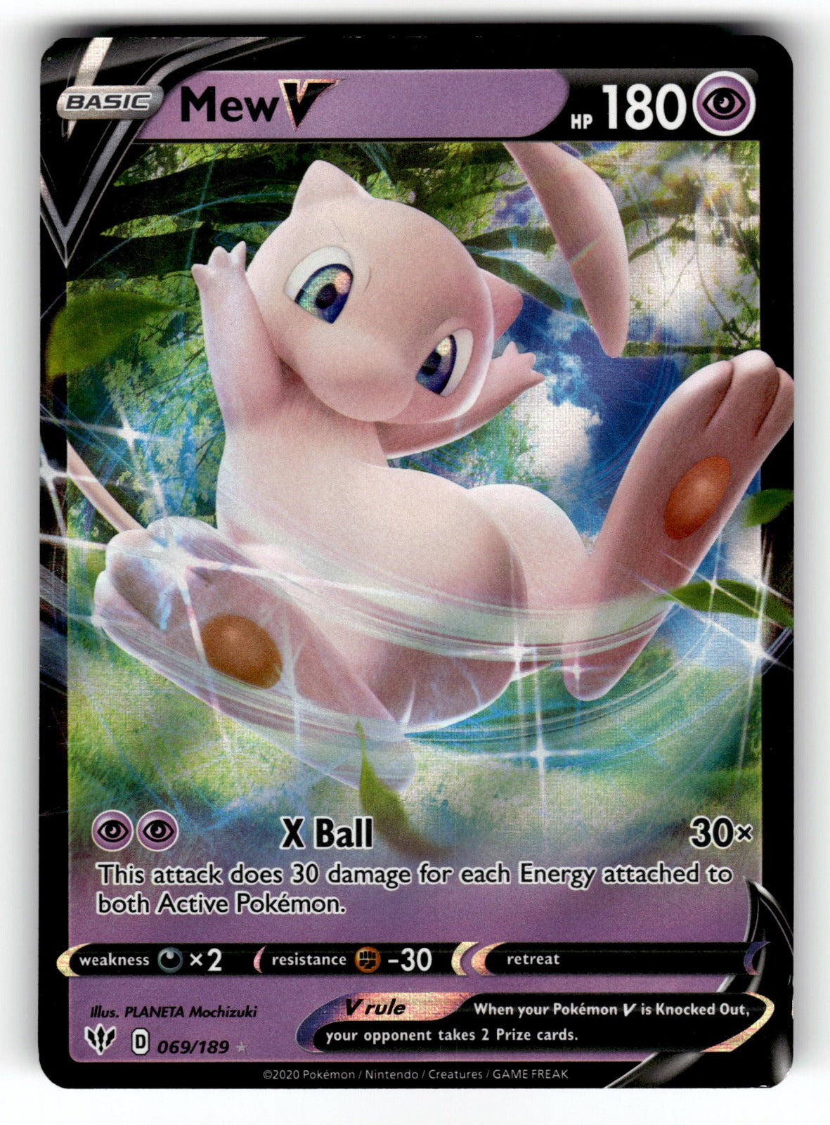 Mew V - 069/189 SWSH03: SWSH03: Darkness Ablaze Ultra Rare Holo NM