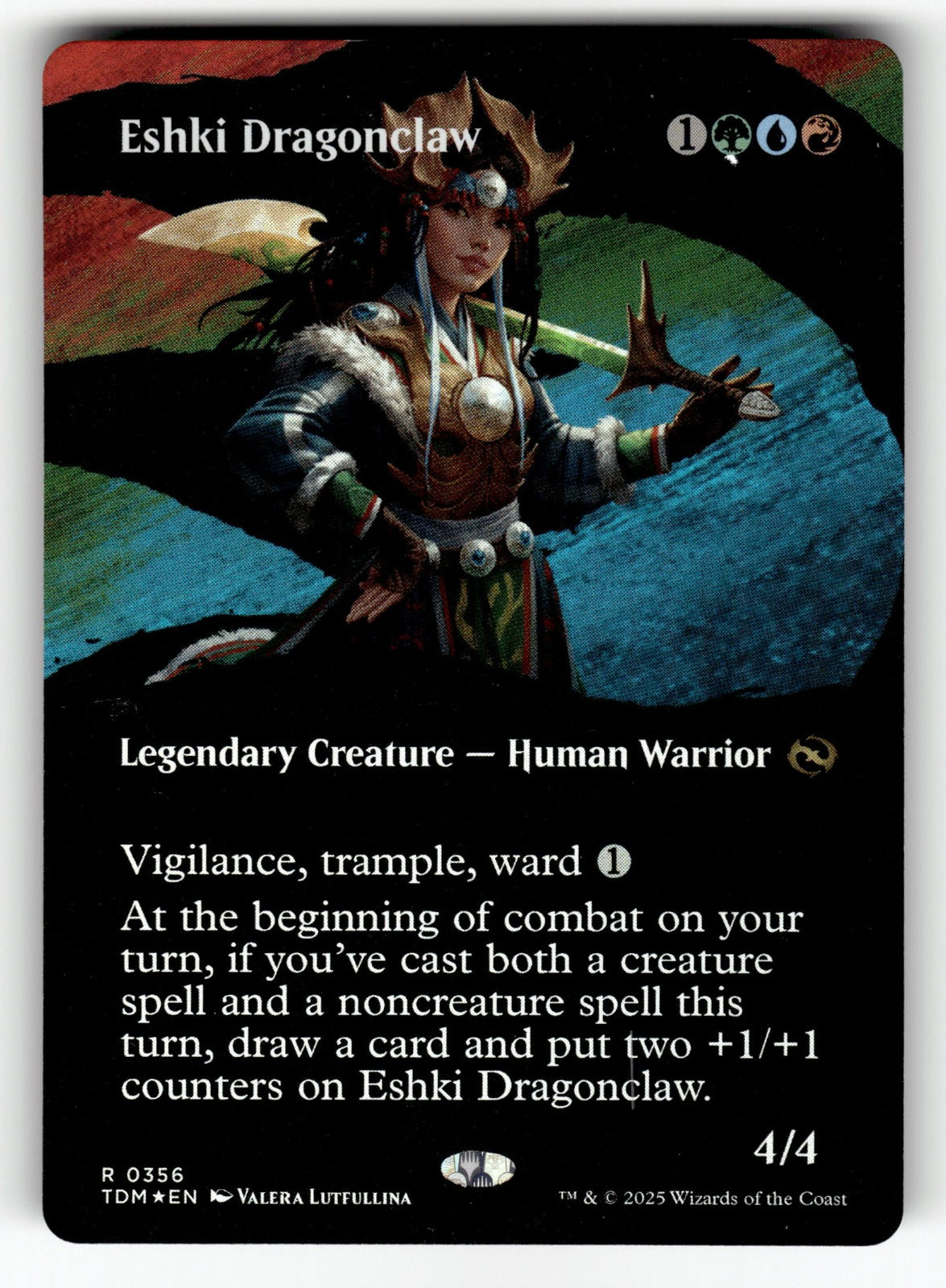 Eshki Dragonclaw (Borderless) – 356 TDM: Tarkir: Dragonstorm R Foil NM