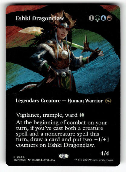 Eshki Dragonclaw (Borderless) – 356 TDM: Tarkir: Dragonstorm R Foil NM