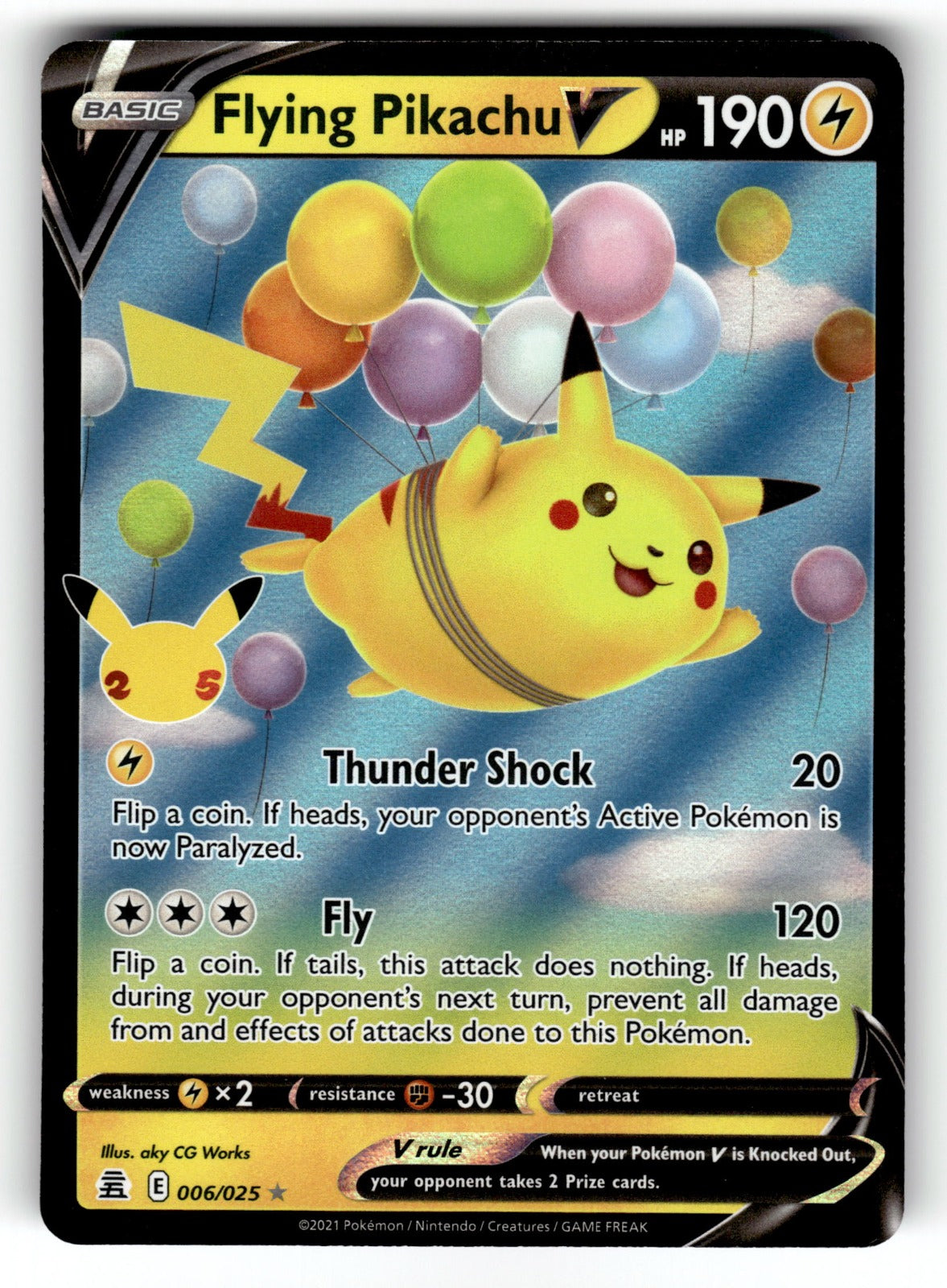 Flying Pikachu V – 006/025 CLB: Celebrations Ultra Rare Holo LP