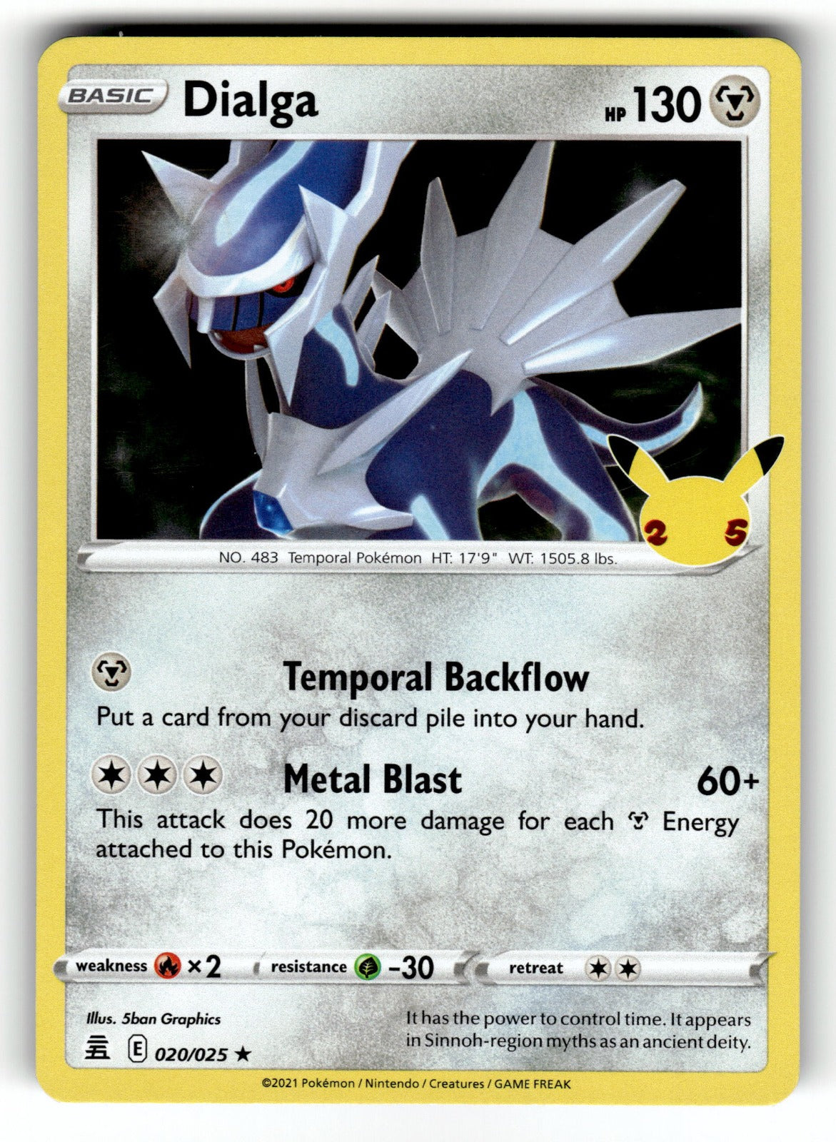Dialga – 020/025 CLB: Celebrations Holo Rare NM