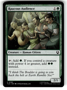 Raucous Audience – 190 TLA: Avatar: The Last Airbender C NM