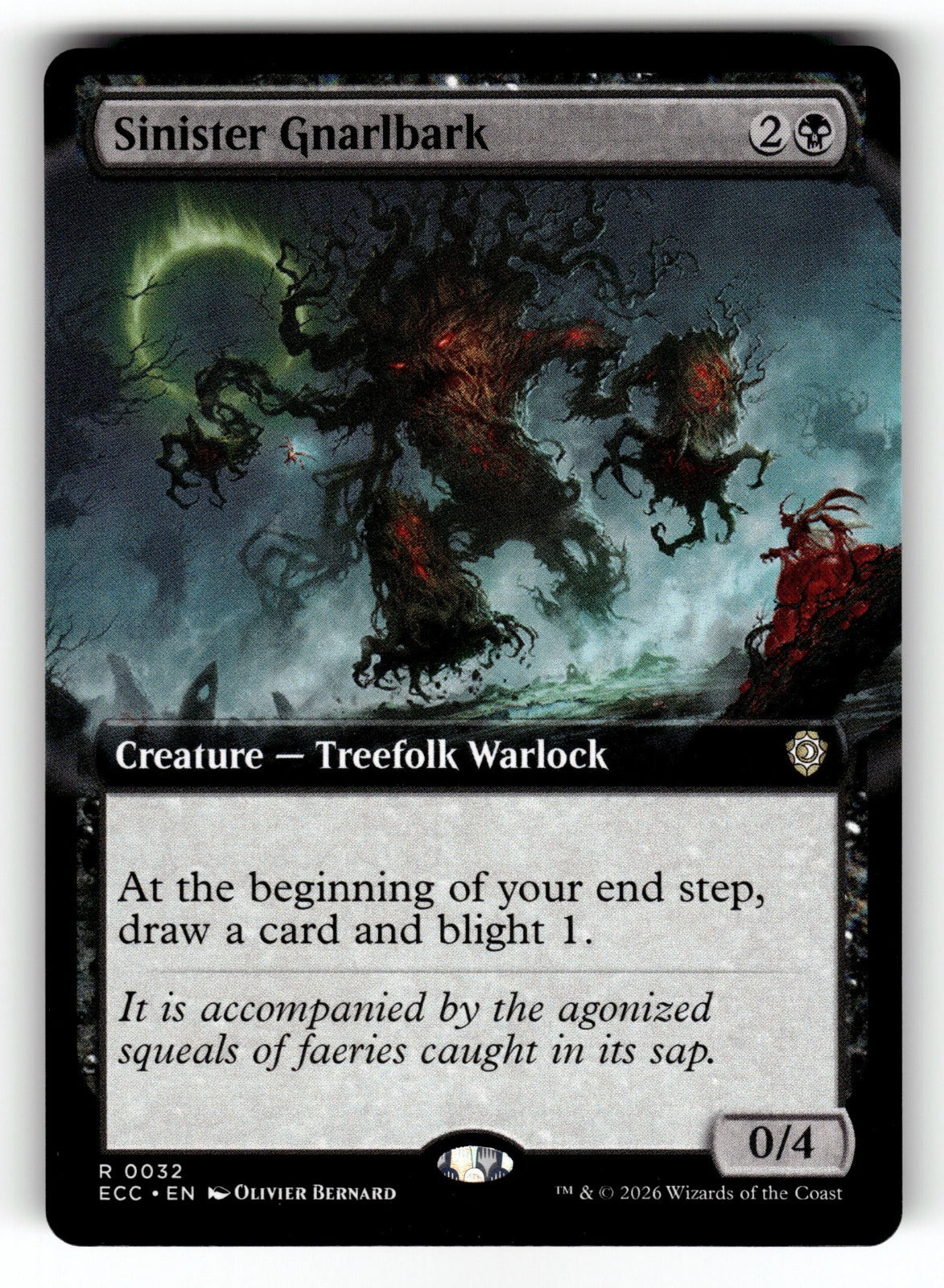 Sinister Gnarlbark (Extended Art) – 32 ECC: Commander: Lorwyn Eclipsed R NM