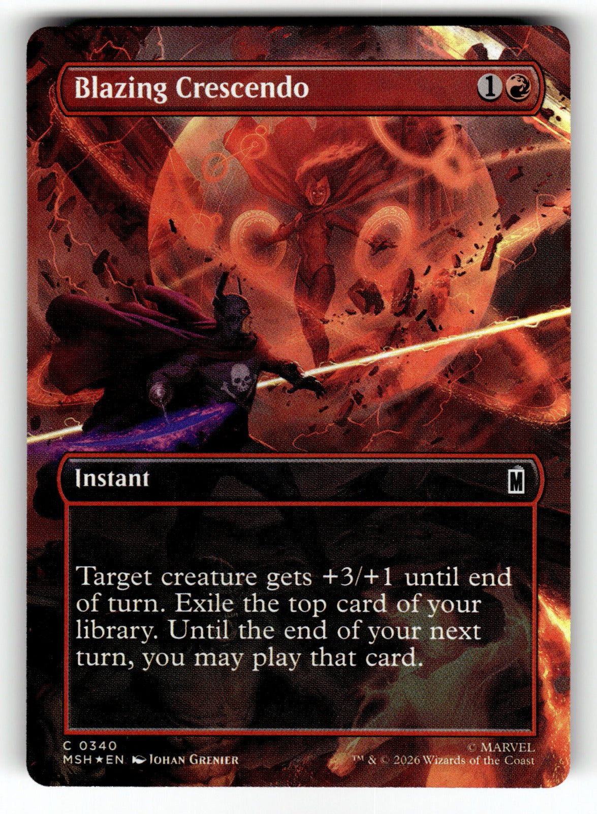 Blazing Crescendo (Borderless) – 340 MSH: Marvel Super Heroes C Foil NM