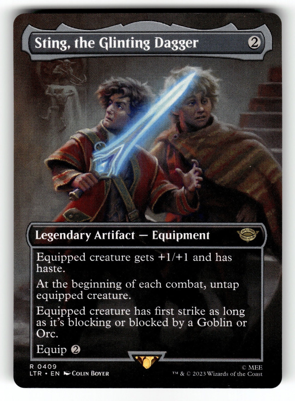 Sting, the Glinting Dagger (Borderless) – 409 LTR: Universes Beyond: The Lord of the Rings: Tales of Middle-earth R NM