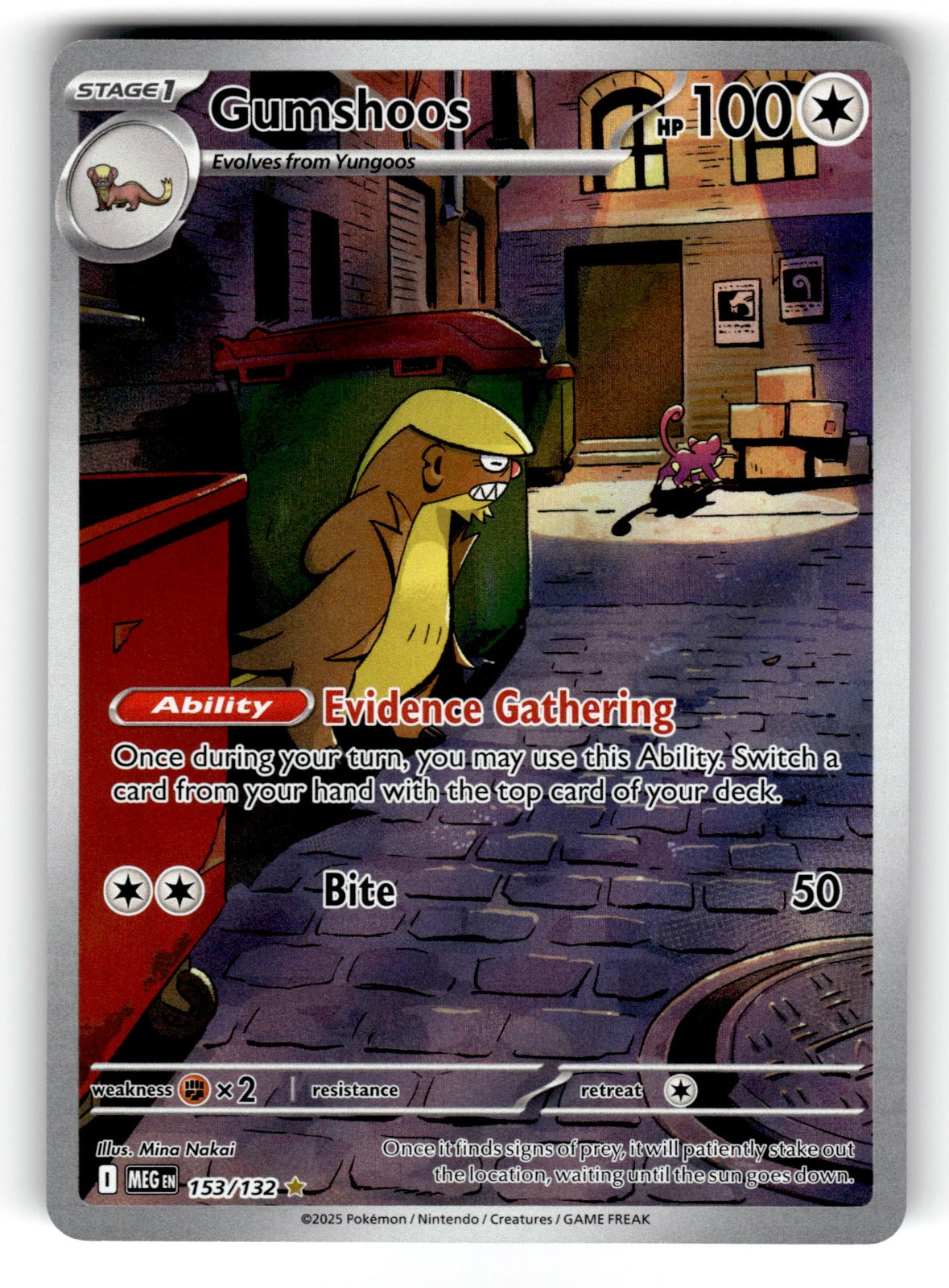 Gumshoos - – 153/132 MEG: ME01: Mega Evolution Illustration Rare Holo NM
