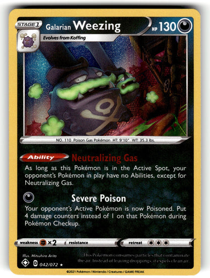 Galarian Weezing – 042/072 SHF: Shining Fates Holo Rare NM