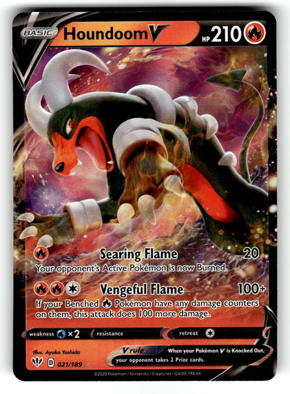 Houndoom V – 021/189 SWSH03: SWSH03: Darkness Ablaze Ultra Rare Holo NM