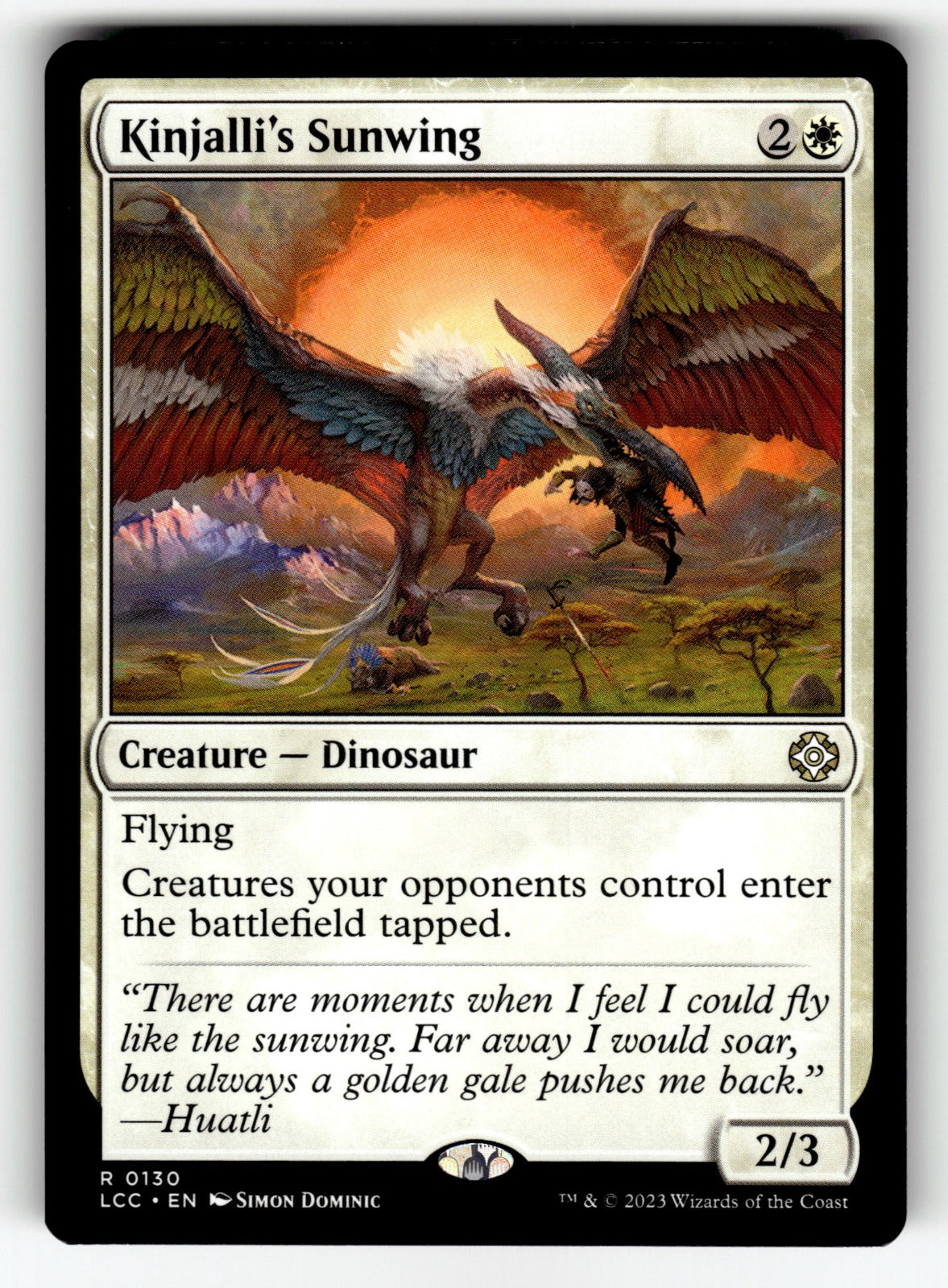Kinjalli's Sunwing – 130 LCC: Commander: The Lost Caverns of Ixalan R NM