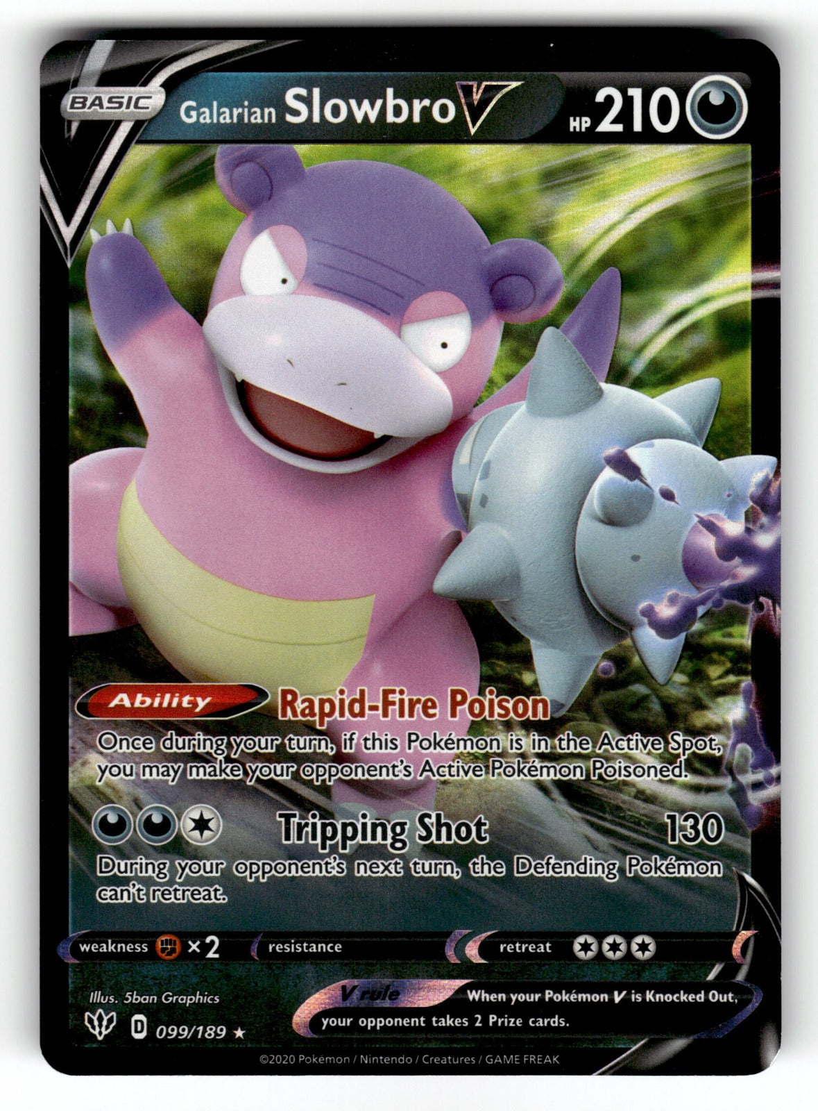 Galarian Slowbro V – 099/189 SWSH03: SWSH03: Darkness Ablaze Ultra Rare Holo NM