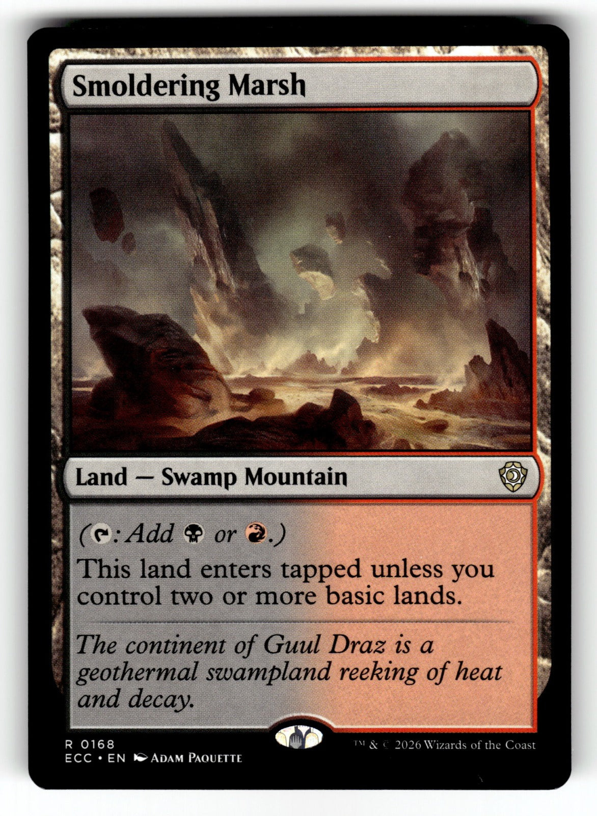 Smoldering Marsh – 168 ECC: Commander: Lorwyn Eclipsed R NM