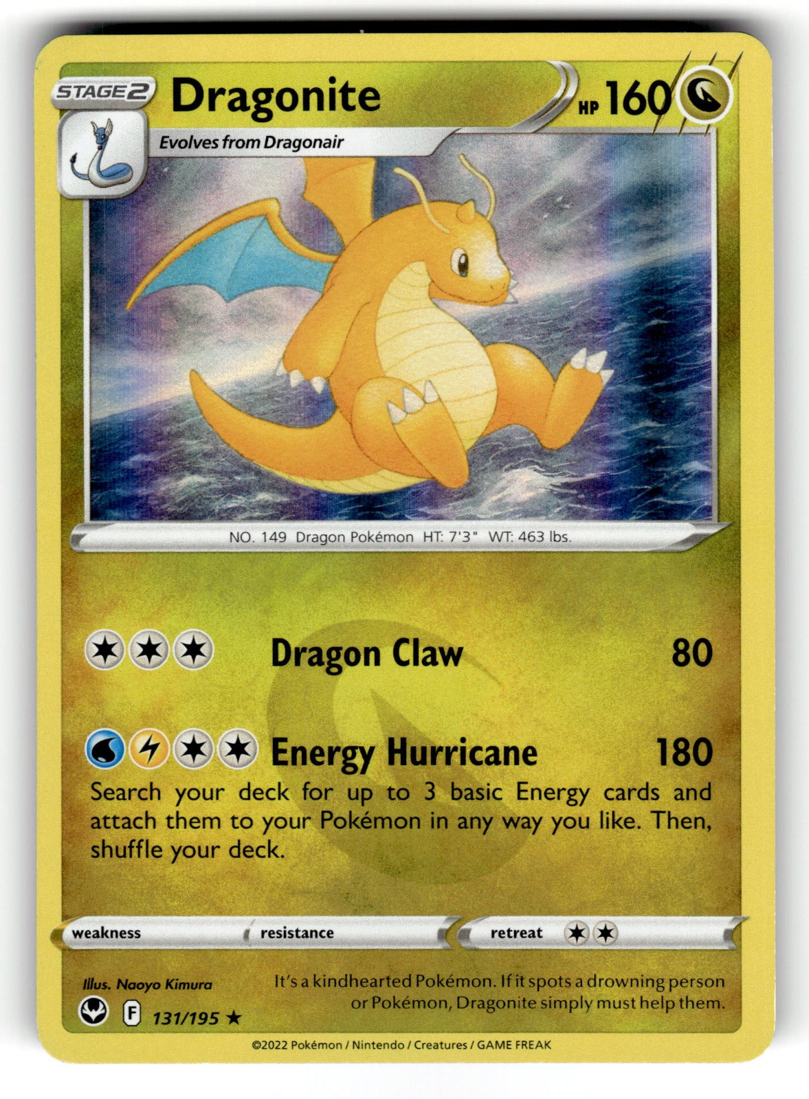 Dragonite – 131/195 SWSH12: SWSH12: Silver Tempest Holo Rare NM