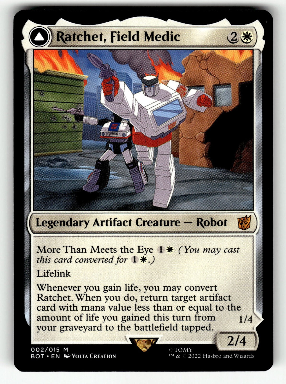 Ratchet, Field Medic – 2 BOT: Universes Beyond: Transformers M NM (Back)