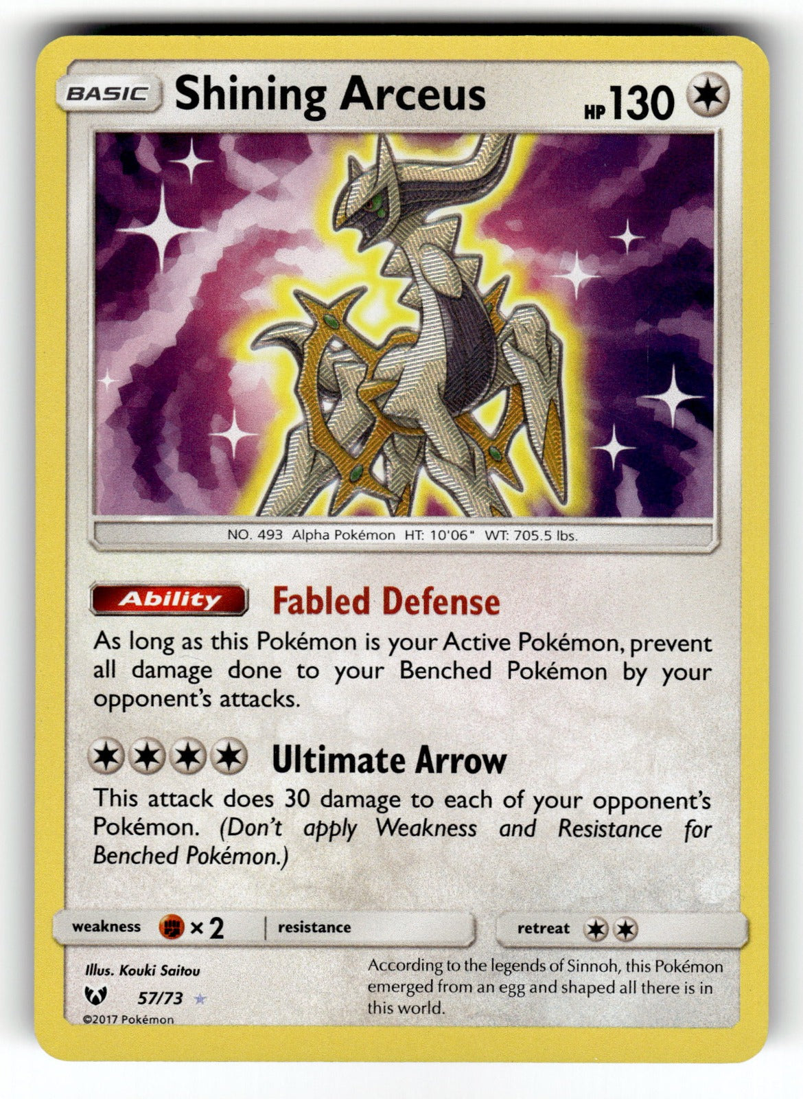 Shining Arceus – 57/73 SHL: Shining Legends Shiny Holo Rare Holo NM
