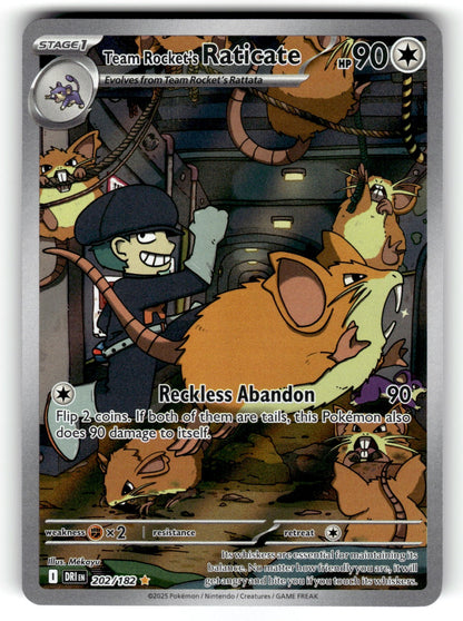 Team Rocket's Raticate – 202/182 DRI: SV10: Destined Rivals Illustration Rare HoloNM