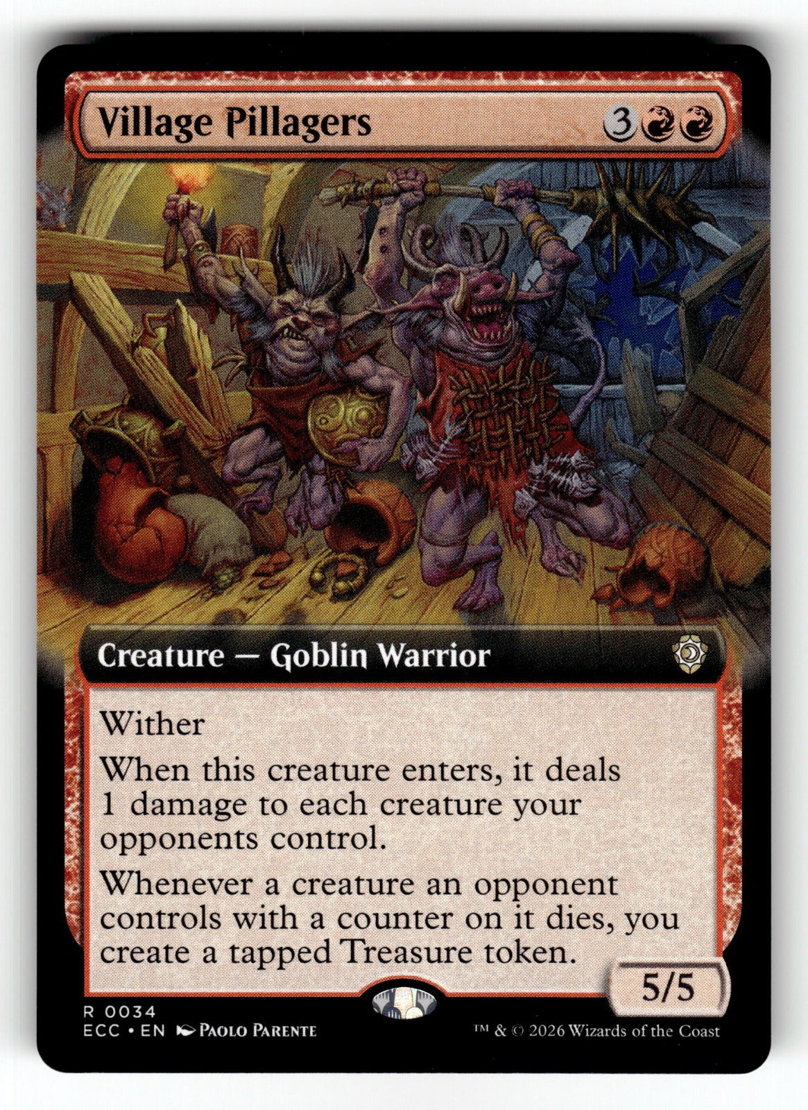 Village Pillagers (Extended Art) – 34 ECC: Commander: Lorwyn Eclipsed R NM