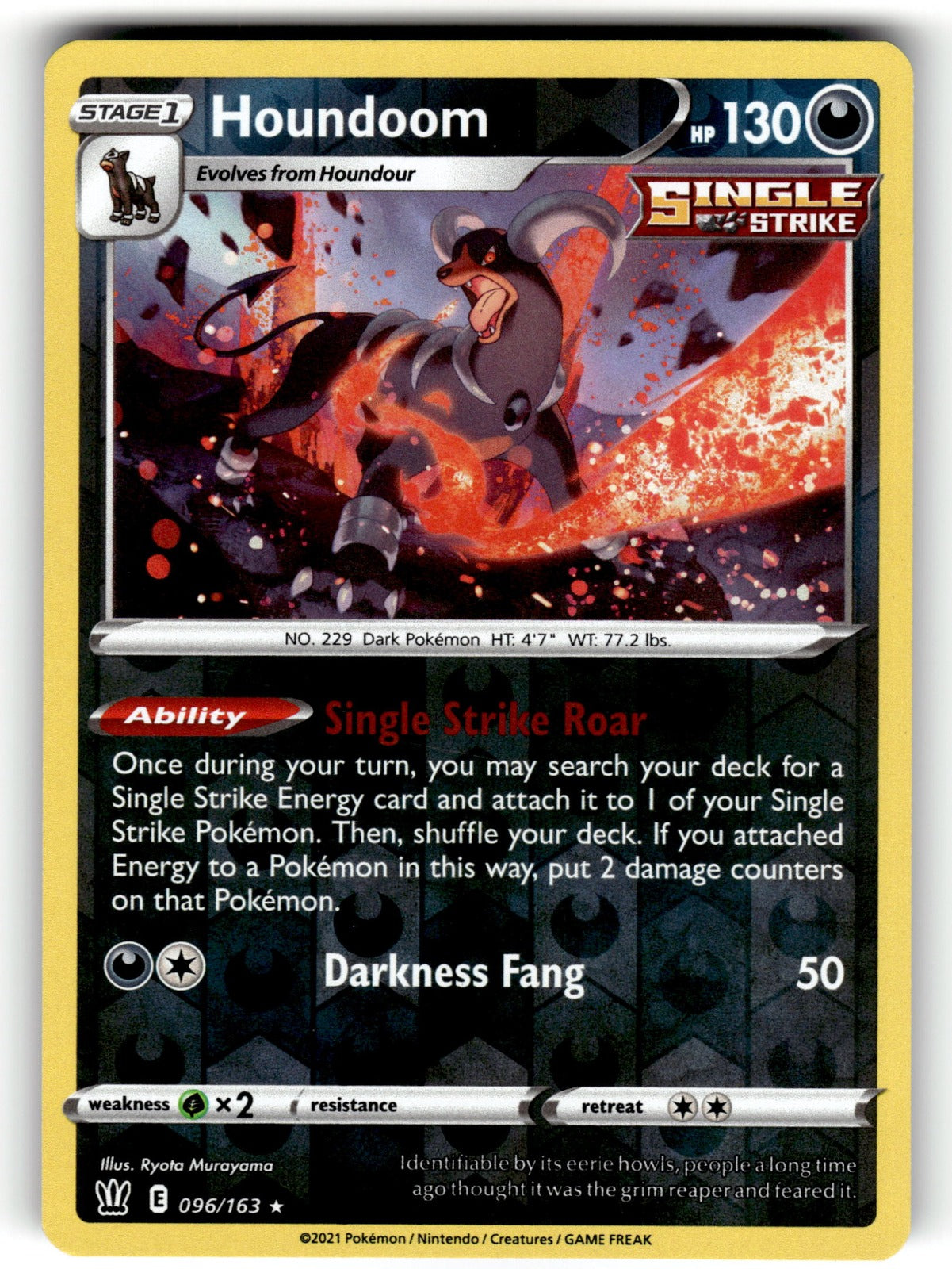 Houndoom – 096/163 SWSH05: SWSH05: Battle Styles Holo Rare Reverse Holo NM