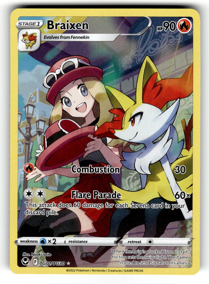 Braixen – TG01/TG30 SWSH12: TG: SWSH12: Silver Tempest Trainer Gallery Ultra Rare Holo NM