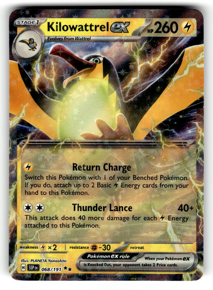 Kilowattrel ex – 068/191 SSP: SV08: Surging Sparks Double Rare NM