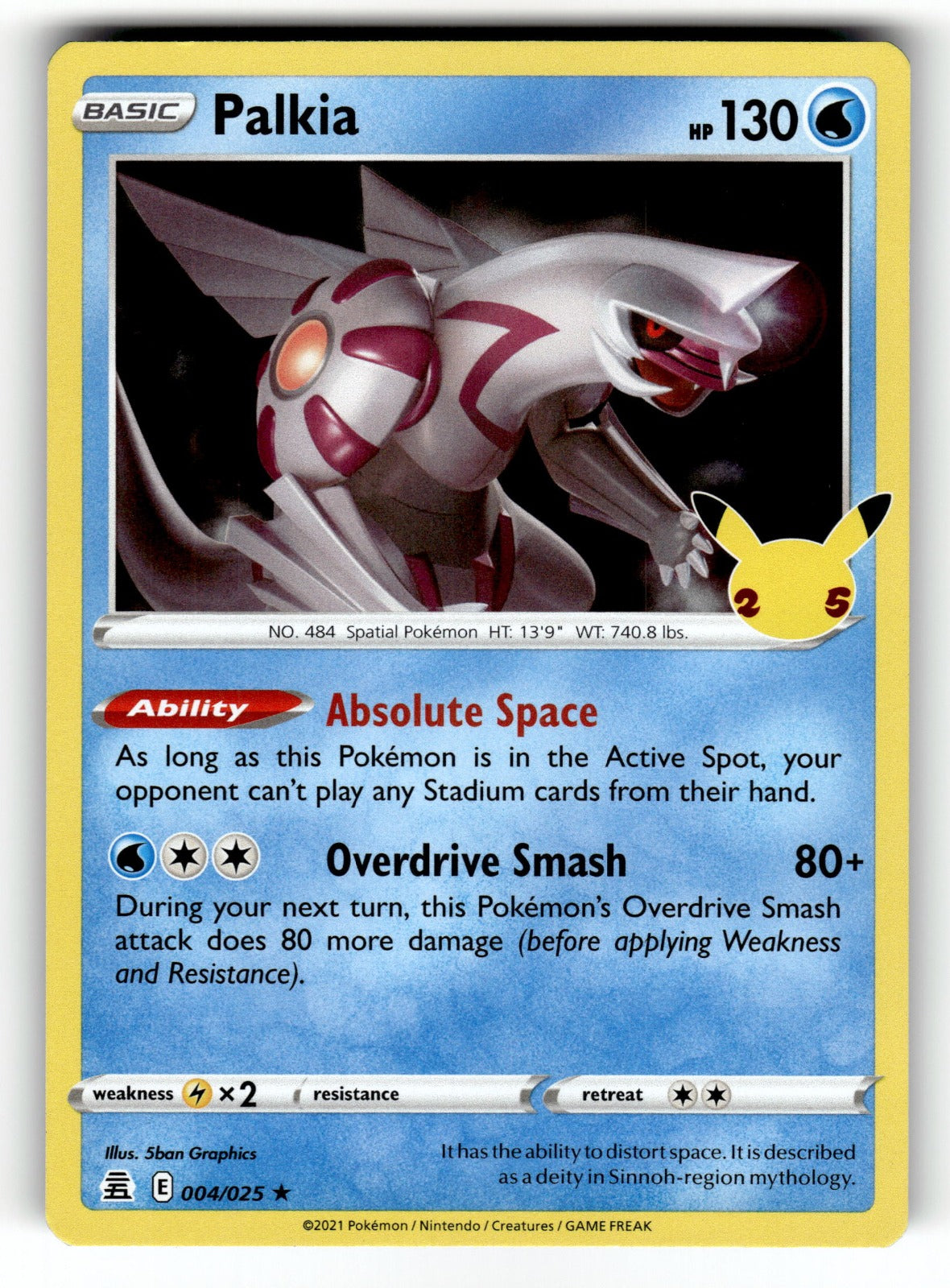 Palkia – 004/025 CLB: Celebrations Holo Rare Holo NM