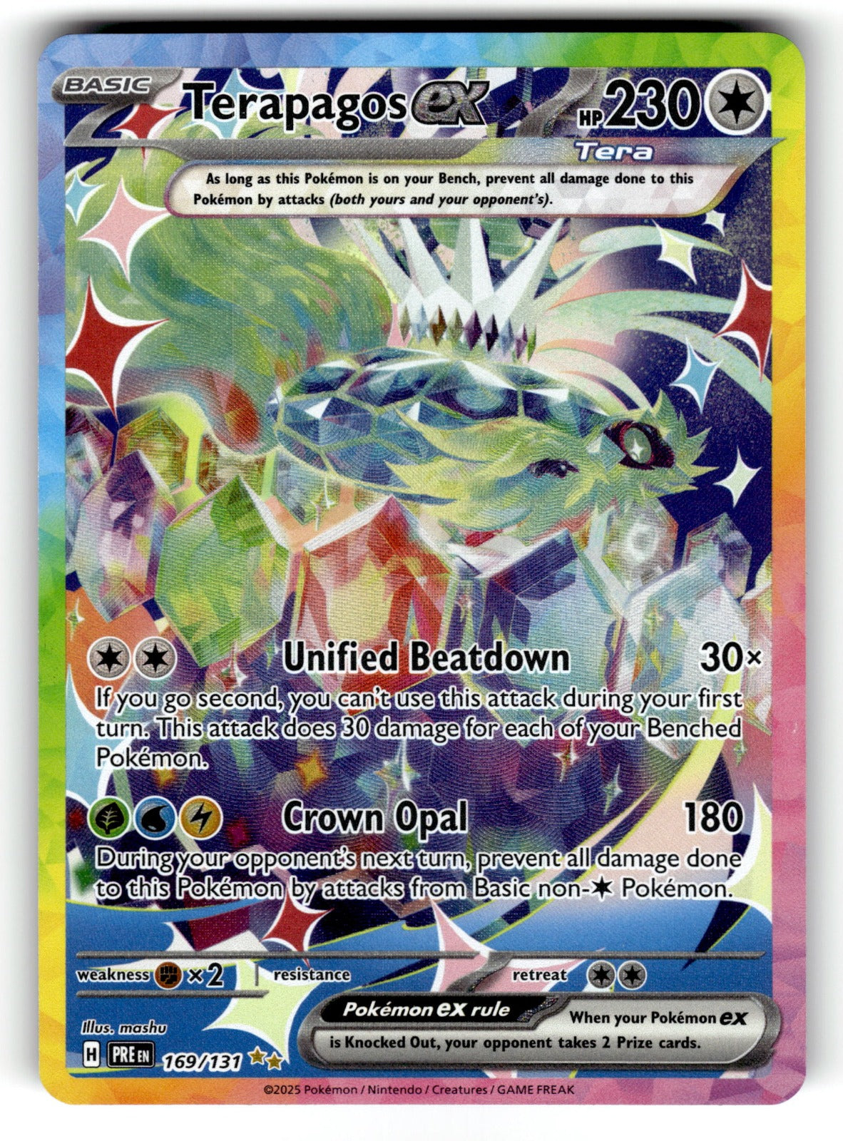 Terapagos ex 169/131 PRE: Prismatic Evolutions Special Illustration Rare Holo NM