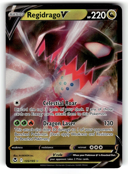 Regidrago V – 135/195 SWSH12: SWSH12: Silver Tempest Ultra Rare Holo NM