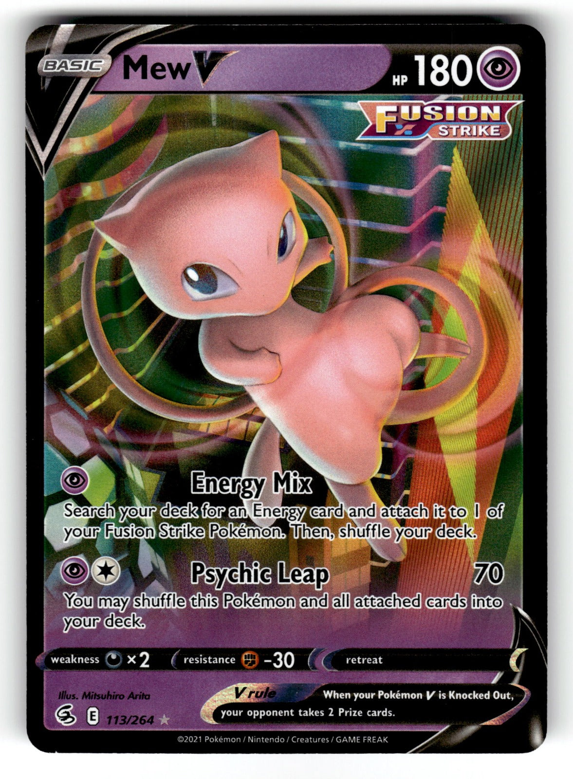 Mew V – 113/264 SWSH08: SWSH08: Fusion Strike Ultra Rare Holo NM