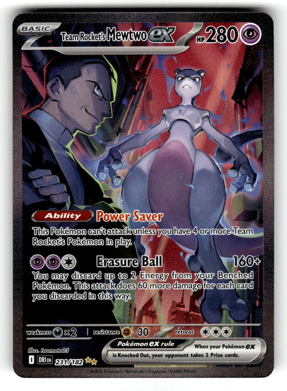 Team Rocket's Mewtwo ex – 231/182 DRI: SV10: Destined Rivals Special Illustration Rare Holo NM