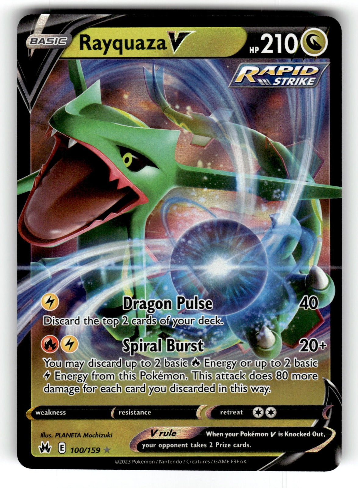Rayquaza V – 100/159 CRZ: SWSH: Crown Zenith Ultra Rare Holo NM