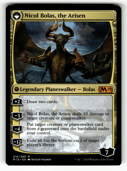 Nicol Bolas, the Ravager – 218 M19: Core Set 2019 M NM (Back)