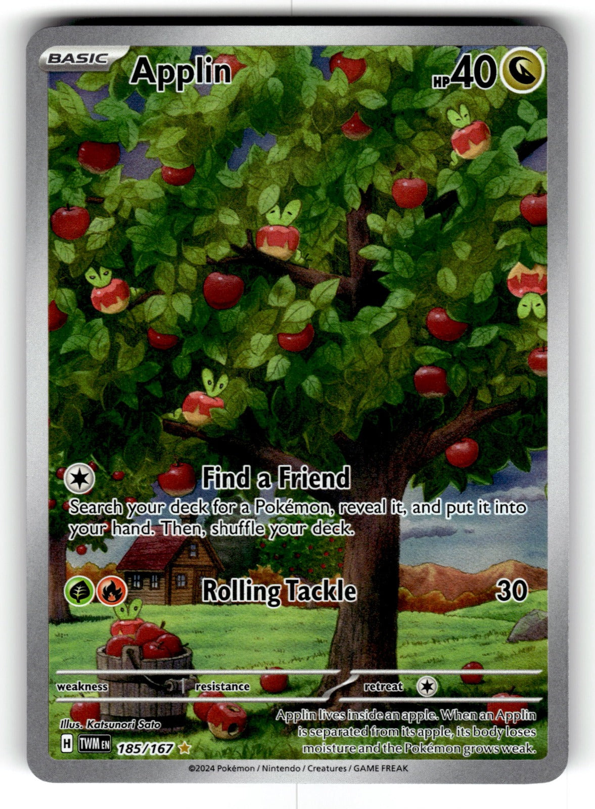 Applin – 185/167 TWM: SV06: Twilight Masquerade Illustration Rare Holo NM