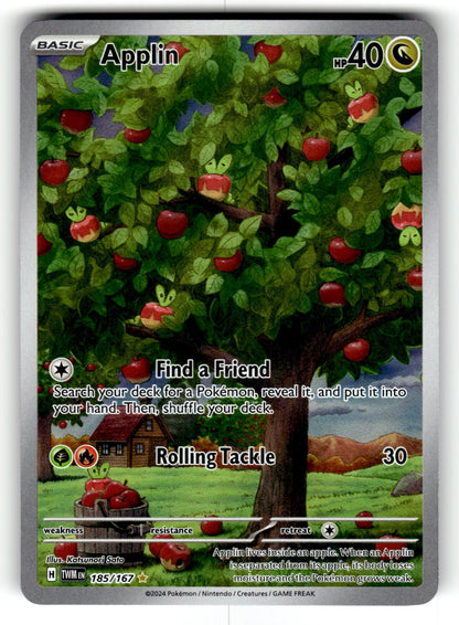 Applin – 185/167 TWM: SV06: Twilight Masquerade Illustration Rare Holo NM