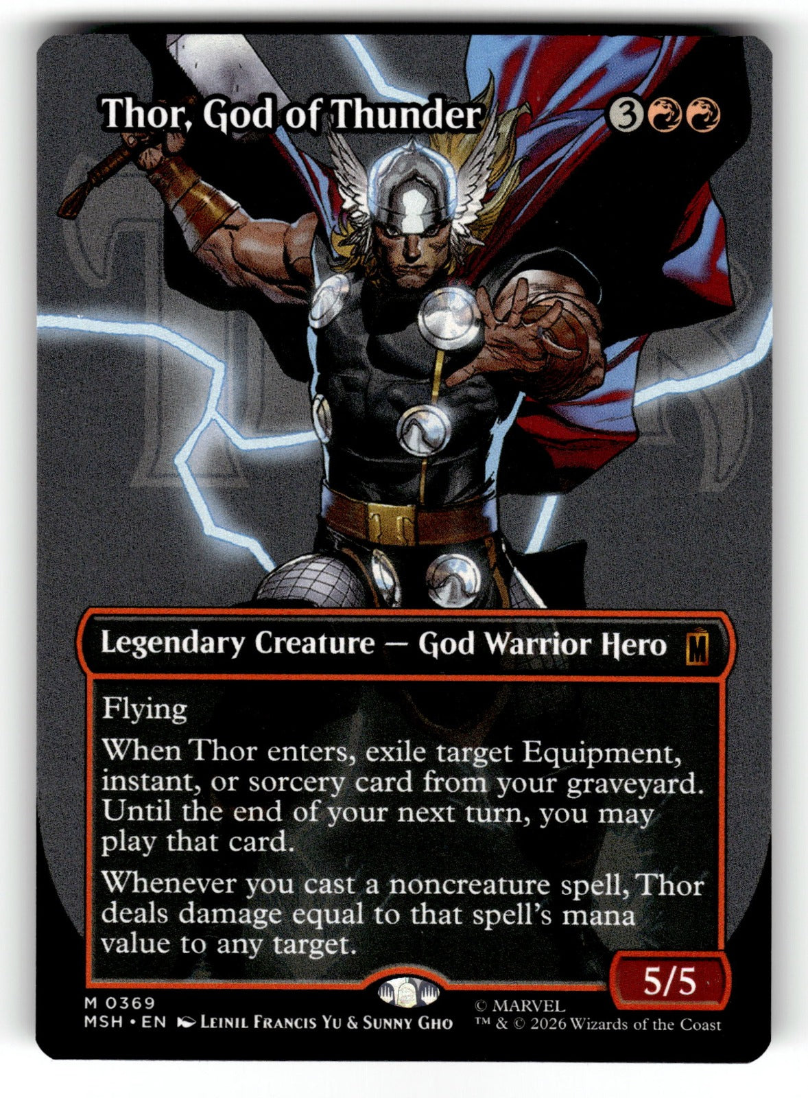 Thor, God of Thunder (Borderless) – 369 MSH: Marvel Super Heroes M NM
