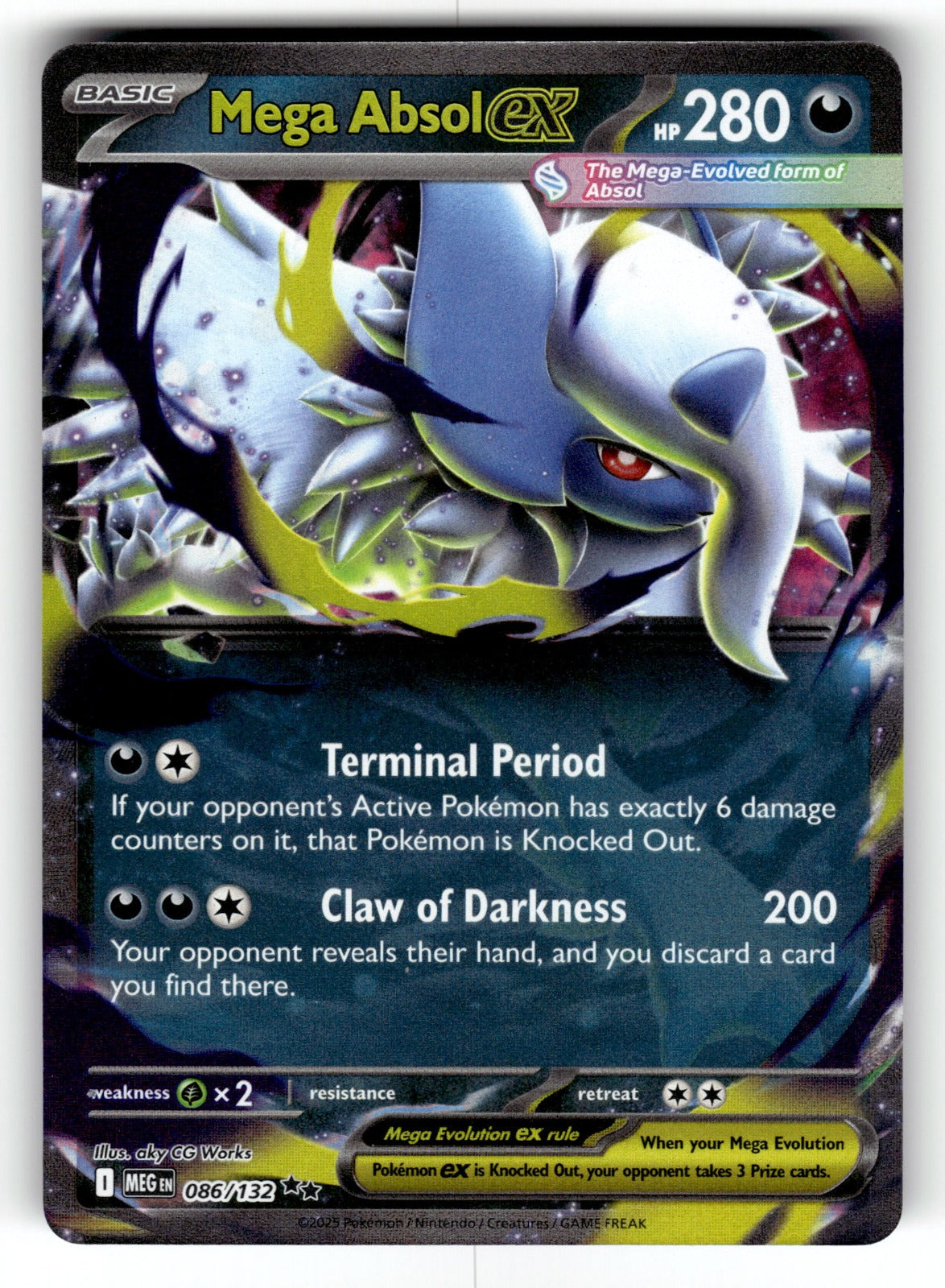 Mega Absol ex - – 086/132 MEG: ME01: Mega Evolution Double Rare Holo NM