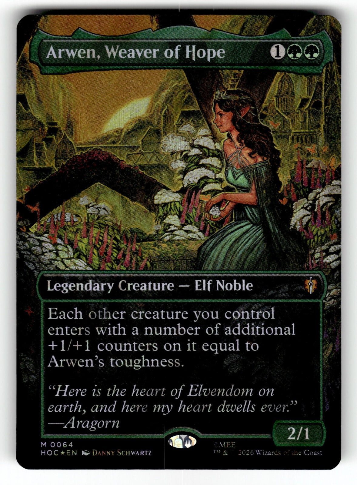 Arwen, Weaver of Hope (Borderless) (Surge Foil) – 64 HOC: The Hobbit: Eternal-Legal M NM