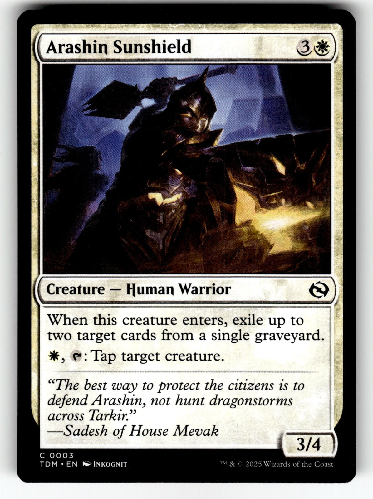 Arashin Sunshield – 3 TDM: Tarkir: Dragonstorm C NM
