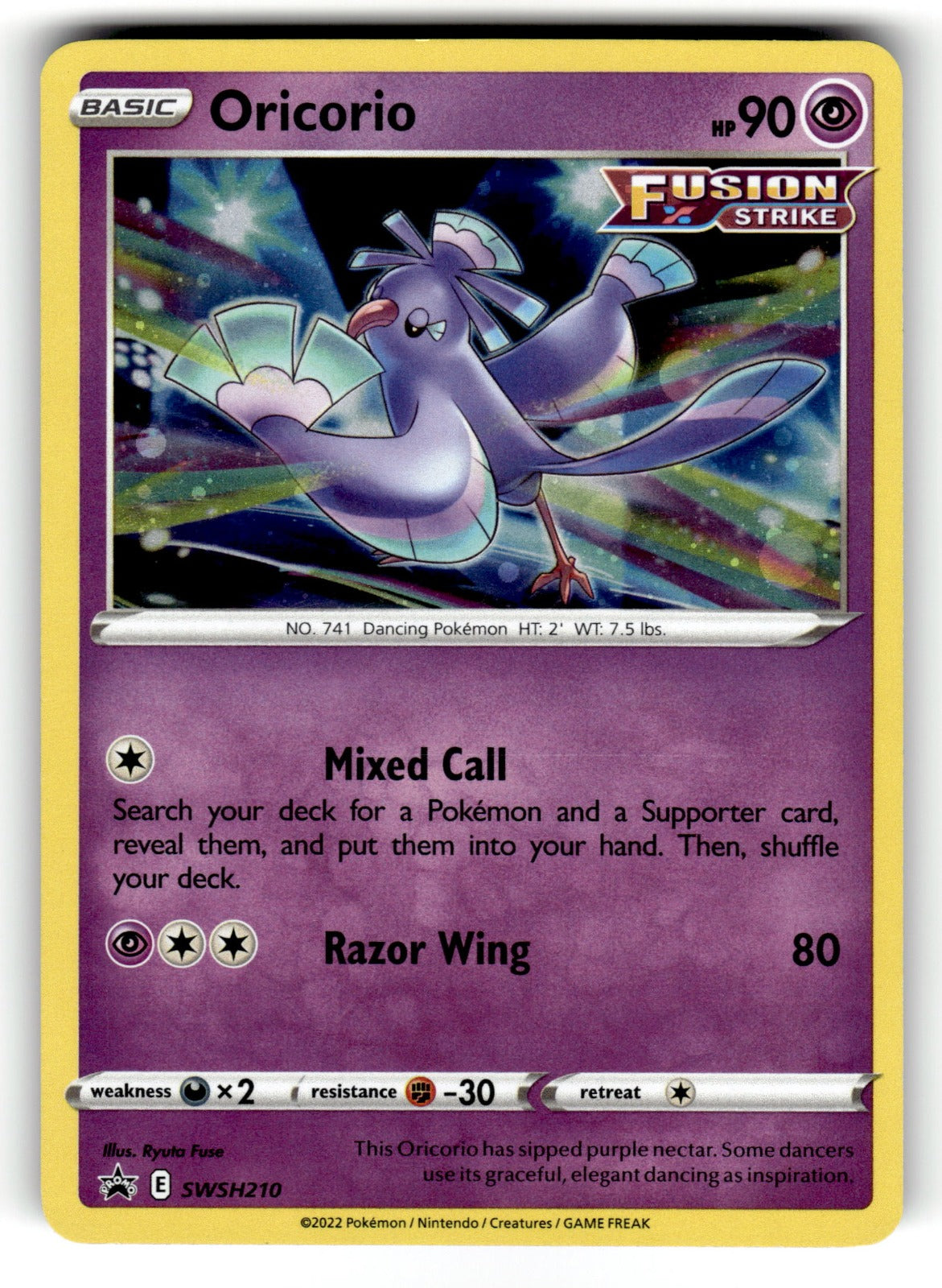 Oricorio – SWSH210 SWSD: SWSH: Sword & Shield Promo Cards Promo Holo LP